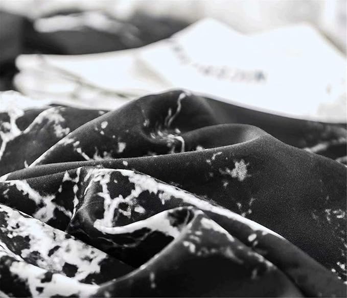 Cottonight Black Marble Comforter Set Full Marble Bedding Comforter Set Black and White Abstract Modern Blanket Quilts Marble Texture Comforter Black Bedding Set for Men Women Adults Kids