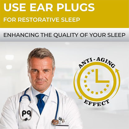 Peace&Quiet | PQ Wax Ear Plugs for Sleeping, Swimming - Soft Noise Cancelling Silicone Gel Wax Earplugs for Sleep and Swimmers, Ear Protection with Sound Blocking Level of 32 Db, Yellow