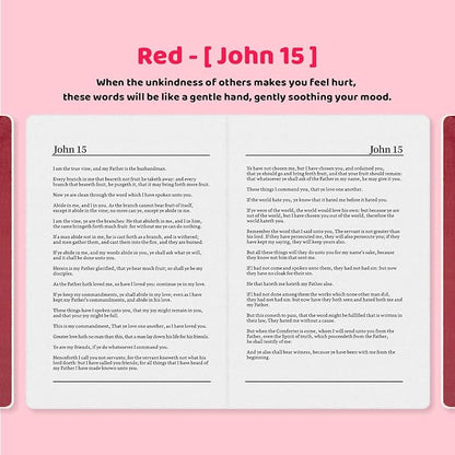 Holy Bible Pillow, Bible Pillow Book Plush That Opens, Home Aesthetic Room Decorative, Soft Stuffed Pillows, Christmas Cartoon Throw Pillows (Red)