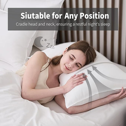 King Size Pillows Set of 2, Firm Hotel Pillows for Sleeping, Cooling Bed Pillows for Side & Back Sleepers, Down Alternative Filling, 20 x 34 Inches