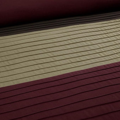 Chezmoi Collection Briar 7-Piece Full Bed in a Bag - All Season Lightweight Microfiber Comforter Set - Includes Sheets & Shams - Burgundy/Coffee/Brown Pleated Stripe Design