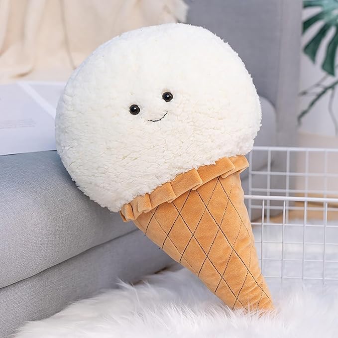 Five-Color Ice Cream Pillow - Soft and Skin-Friendly Fabric, Meticulous Craftsmanship (White)
