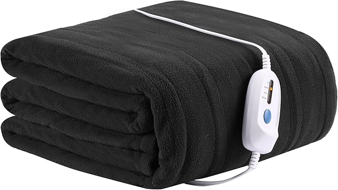 Electric Heated Blanket 72"x84" Full Size Microplush Cover Blanket 4 Heat Settings & 10 Hours Auto Off, Cozy & Breathable, Warm All Night, Iron Grey