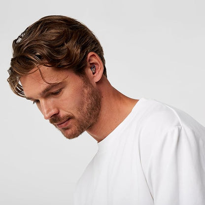 Hears One Ear Plugs for Noise Reduction - Patented Reusable Concert Earplugs, 20dB SNR Sound Reduction, Hypoallergenic for Musicians, Motorcycle and Sleeping with 4 tip Sizes - Brass Blue