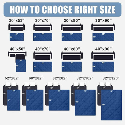 Smiry Waterproof Dog Bed Cover Pet Blanket, Soft Washable Dog Blanket for Furniture Bed Couch Sofa Reversible, Checkered (30"x53", Navy/Blue)