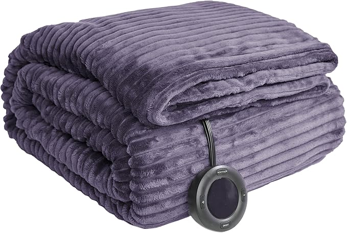 Heated Blanket Full Size 72"x84",ETL Certification- 10 Heating Levels Electric Blanket&1-10 Hour Auto Off,Heating Blanket with Dual Controller(Purple)