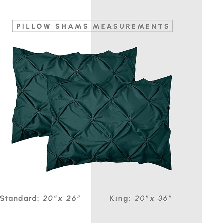 Elegant Comfort 8-Piece Pinch Pleated Comforter Set - All Season Complete Bed in a Bag, Includes 4pc Smart Sheet Set, Bed Skirt, Comforter, Matching Pillowcases and Shams, King/Cal King, Ocean Teal