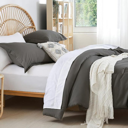 weigelia Full Size Comforter Set 7 Pieces Dark Grey Full Bed Set Full Comforter Set Soft Boho Bedding Set with Sheets, Pillowcases & Pillow Shams for Women and Men