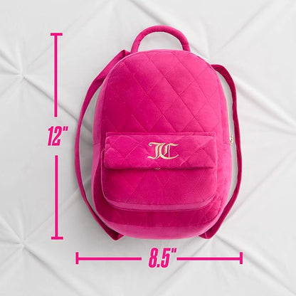 Juicy Couture Quilted Backpack Shaped 12" x 8.5" Decorative Pillow, Hot Pink