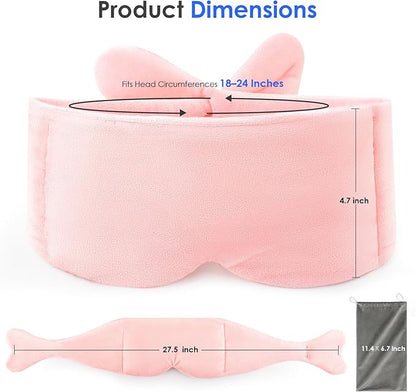 Weighted Eye Mask for Sleeping, Soft Minky Sleep Mask for Side Sleeper with Adjustable Buckle, 100% Blackout Design, Ideal for Meditation, Relaxation and Travel, Includes Storage Pouch (Pink)