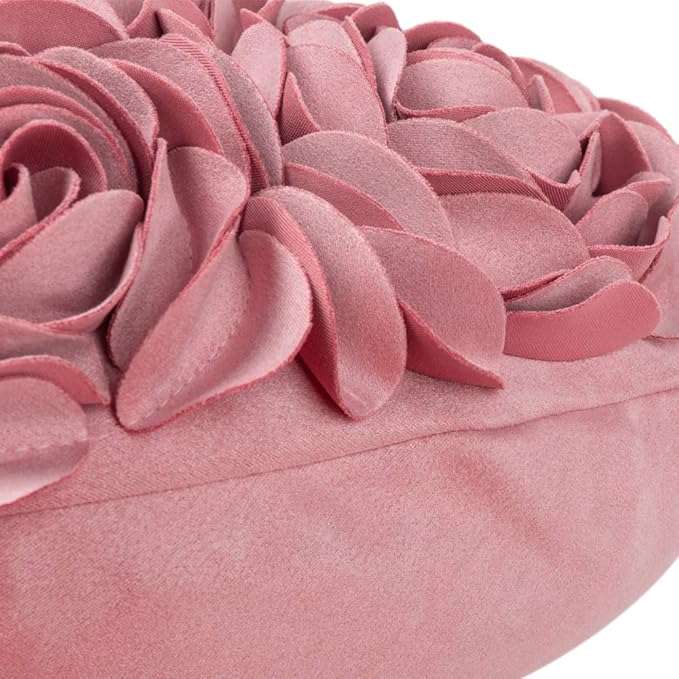 JWH Valentine's Day Throw Pillow Covers Decorative Flower Accent Pillow Cases Heart Shaped Cushion for Couch Living Room Bed Chair 14 x 16 Inches Dusty Pink