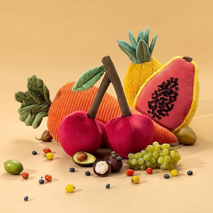 Phantoscope Fruit Shaped Pillow Series Cherry Shaped Throw Pillow, Fun Home Decor of Fruit Themed Cushions, Fall Decorative Pillow for Couch, Bed and Chair, Red, 15 x6.5 inches