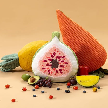 Phantoscope Fruit Shaped Pillow Series - Fig Shaped Throw Pillow, Fun Home Decor of Fruit Themed Cushions, Fall Decorative Pillow for Couch, Bed and Chair, Pink and Green, 15 x13 inches