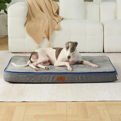 Memory Foam Large Dog Bed - 4” Thick Orthopedic Beds for Large Dogs - Waterproof Dog Bed with Removable Washable Cover & Wrap-Around Zipper - Ultimate Comfort and Easy Maintenance