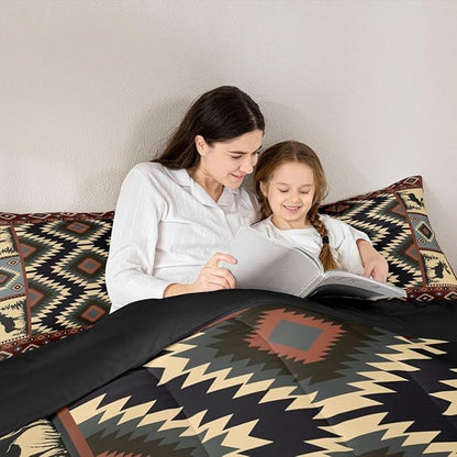 Erosebridal Buffalo Southwest Rustic King Comforter Set,Country Farmhouse Aztec Bedding Set for Teens Adult,Tribal Deer Comforter Wildlife Hunting Theme Duvet Insert Western Cabin Decor,3 Piece