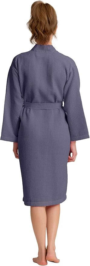 Luxurious Bathrobe for Women - Soft & Absorbent - Lightweigh & Comfort - Long & Kimono - Waffle & Cotton - Hotel/Spa Robe