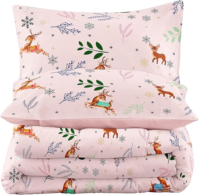 Tailor Shop Girls Pink King Size Comforter Set with 1 Comforter and 2 Pillowcases - Deer & Kids Bedding Sets