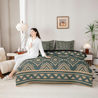 Erosebridal Rustic Western Full Comforter Set with Sheets 7 Piece Vintage Southwestern Bed in A Bag Farmhouse Aztec Nordic Style Bedding Sets for Women Adults Boho Geometric Diamond Bed Set