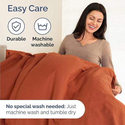 Twin 4 Piece Sheet Set - Comfy Breathable & Cooling - Ultra-Soft Hotel Luxury Bedding Set with 8-16 Inch Deep Pockets - 1 Flat & 1 Fitted Sheet & 2 Pillowcases - Wrinkle Free & Easy Care - Terracotta