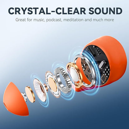 Sleepals Micro Sleep Earbuds for Side Sleepers, Sleep Headphones with Noise Reduction, Soft and Snug Fit Overnight, Slim and Light, 28hr Play with Travel Charging Case (Orange)