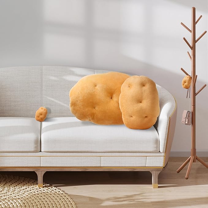 Marble Empire Potato Pillow Stuffed 3D Simulation Potato Throw Pillow Decorative Vegetable Plush Toy Soft Food Plushie(4.72inch)