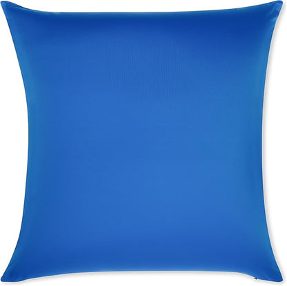 PILLOWY 24" x 24" Throw Pillow - Yeal Blue: 1 PCS Luxurious Premium Microbead Pillow with 85/15 Nylon/Spandex Fabric. Forever Fluffy, Outstanding Beauty & Support. Silky, Soft & Beyond Comfortable