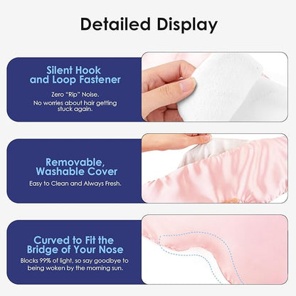 Weighted Eye Mask Mystery Box - 1 Piece Only, Silk Sleep Mask for Side Sleepers, Adjustable Buckle, Light Blocking, with Storage Pouch, Ideal for Travel & Sleep, Random Color (Pink/Gray)