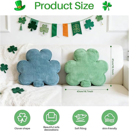 Cumule 2 Pcs St Patrick's Day Pillow Covers Green Lucky Shamrock Clover Pillow Cover for Irish St Patrick's Day Living Room Bedroom Decor Gifts