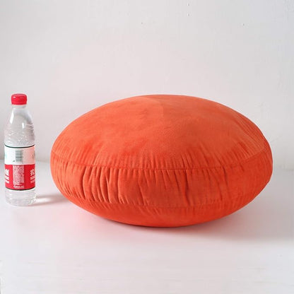 Round Throw Pillows Down-Like Polyester Filling Super Soft Ultra Fluffy Feather-Like Touching Decorative Circle Floor Cushion for Couch Bed Sofa Office Car, 1 Piece (18x18 Inches, Orange)