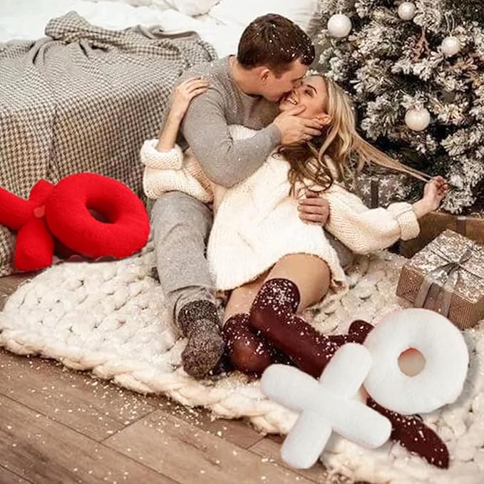 EastTree XO Pillows, Valentines Love XO Shaped Pillow, Red Throw Pillows, Love Pillow Gifts, Ultra Soft Teddy Fleece Wedding Pillows, Women Girls Kid Room Decor, Valentine's Day Decor 14x14 Inch