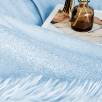 JONIYEAR Oversized Decorative Fluffy Faux Fur Throw Blanket Twin Size 60" x 71",Soft Large Luxury Lightweight Furry Blanket,Accent Cozy Shaggy Plush Thick Warm Fuzzy Blankets for Winter Bed Couch,Blue