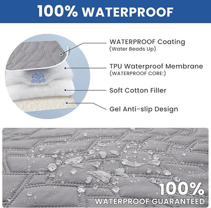 Waterproof Couch Covers for Pets, Waterproof Dog Bed Cover, Anti-Slip Soft Dog Blankets, Couch Cover for Dogs Washable, Pet Blanket for Puppy Large Dogs Cat (30x70 Inch, Light Grey)