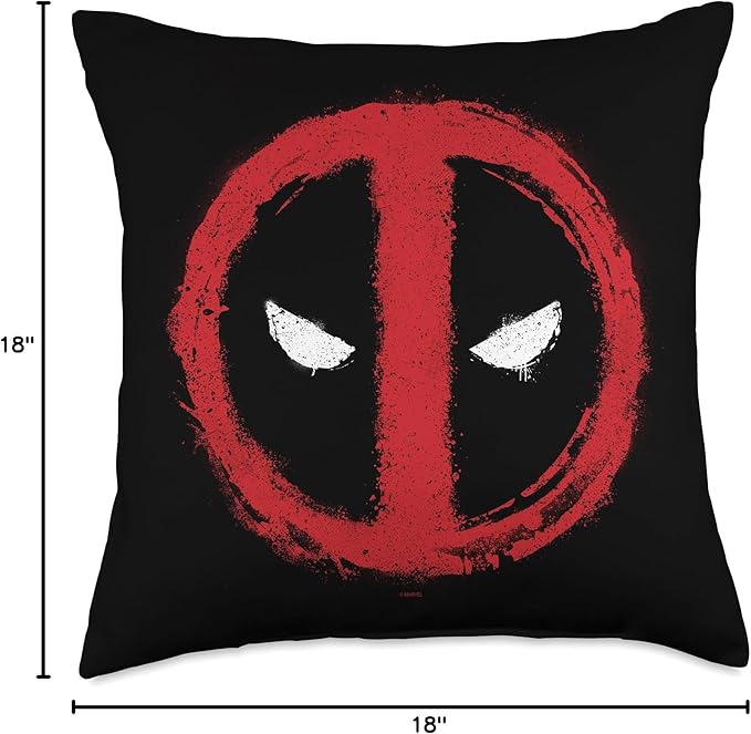 Marvel Spray Paint Deadpool Icon Throw Pillow