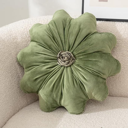 15.7 Inches Round Throw Pillows Velvet Flower Chair Cushion for Couch Sofa Chair Bed Home Decoration