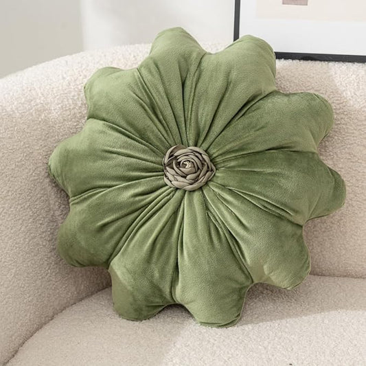 15.7 Inches Round Throw Pillows Velvet Flower Chair Cushion for Couch Sofa Chair Bed Home Decoration