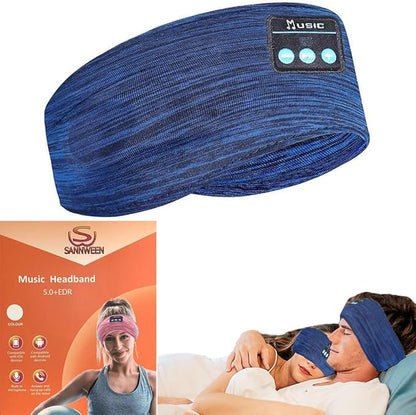 Bluetooth Headphones, Sleep Headphones Headband Wireless for Sleeping Side Sleepers - Adjustable Sleep Headphone, and Bluetooth Headbands for Women Men (Blue)