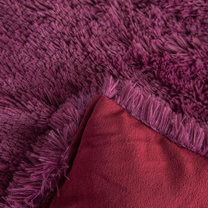 chovy Faux Fur Plush Grape Purple Comforter Sets King - Ultra Soft Shaggy Flannel Velvet Fluffy Fuzzy 3PC Bedding Set （Comforter x 1 Pillowcases x 2）