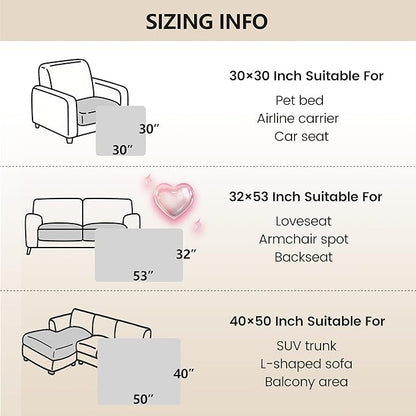 gogobunny 100% Double-Sided Waterproof Dog Bed Cover Pet Blanket Sofa Couch Furniture Protector for Puppy Large Dog Cat, Reversible (32x53 Inch (Pack of 1), Dark Cream/Light Cream)