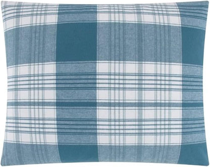 Dearfoams Super Soft 100% Cotton Comforter Set, Blue Plaid, King
