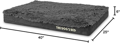 The Dog’s Bed Orthopedic Memory Foam Dog Bed Mattress, Fur Fabric, Grey Fur, L, 6-Inch