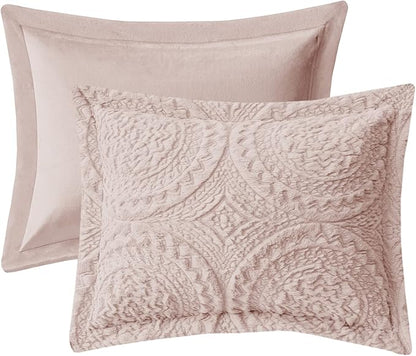 Madison Park Ultra Soft Luxury Premium Plush Comforter Mini Modern All Season Down Alternative Bedding Set with Matching Sham, Twin, Blush