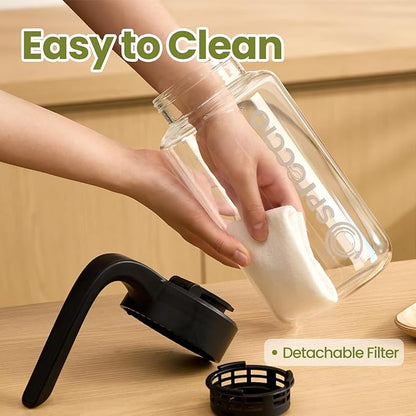 Borosilicate Glass Pitcher with Lid, 64 oz Mason Jar Pitcher Pour Spout Lid Airtight Leak-proof, Sun Tea Glass Jar for Outside, Breastmilk, Cold Brew, Coffee and Iced Tea