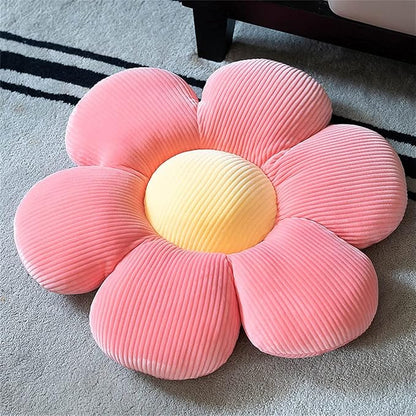 Flower-Shaped Cute Pillow, Flower Cushion, Reading Pillow and Leisure and Comfortable Pillow, Car Cushion (Pink/Yellow, 60cm*60cm)
