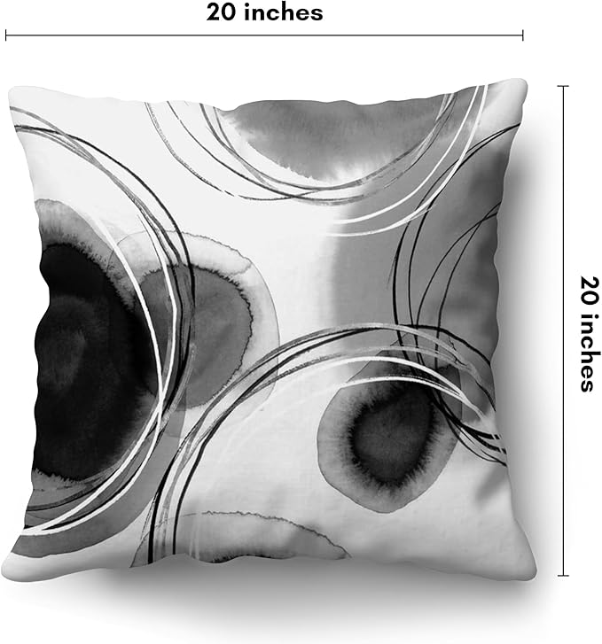 Americanflat 20x20 Throw Pillow with Sewn-in Insert - All-in-One Decorative Pillows - No Cover Needed - Soft and Durable Cushion for Bed or Sofa - Polyester - Black and White