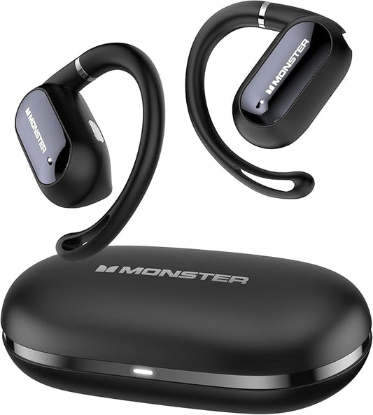 Monster Open Ear AC322, Bluetooth 5.4, 36H Battery Life, IPX5 Waterproof, Clear Communication, Ergonomic Design, Ear Angle Adjustable