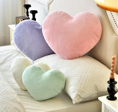Petrella Throw Pillows Heart Pillow Cute Fuzzy Pillows for Bed Livingroom Home Decor Cushion Decorative Aesthetic Preppy Pillows Purple,Small 13"x10"