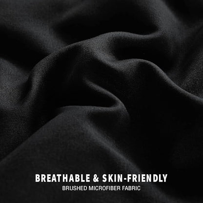 Exclusivo Mezcla Lightweight Reversible Full Queen Size Comforter Set, Down Alternative Comforter with 2 Pillow Sham, Full Queen Size Bedding Set for All Seasons, Black