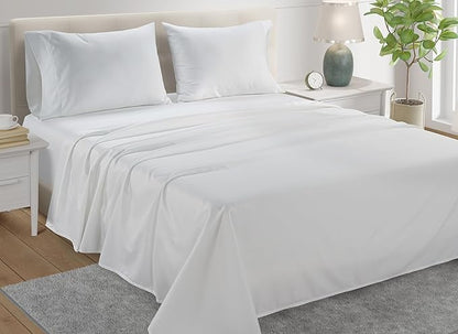 100% Egyptian Cotton Sheets Full Size Bed Set, Deep Pocket Full Sheet Set, 800 Thread Count Cotton Bed Sheets, Naturally Cool Soft Breathable No Pill Elasticated Luxury White Bedding For All Seasons