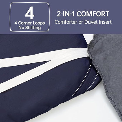 MUXHOMO MUXHOMOTwin/Twin XL Comforter Set, All Season Ultra Soft Down Alternative Bedding - 2 Piece Lightweight Bed Set Includes 1 Comforter (68"x88") and 1 Pillow Shams (20"x26"), Navy Blue
