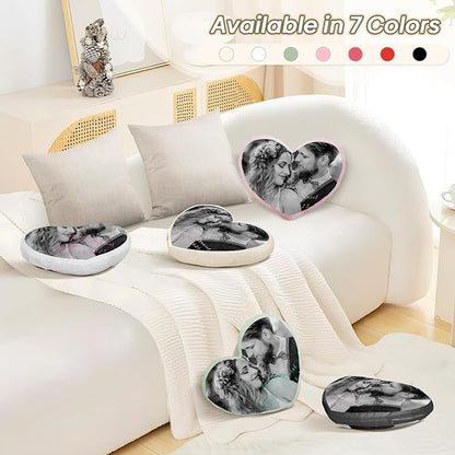 Custom Photo Pillow for Couple on Valentine's Day, Customized Gifts for Girlfriend, Personalized Romantic for Him Her, Picture Presents for Birthday (Pillow Insert Included)